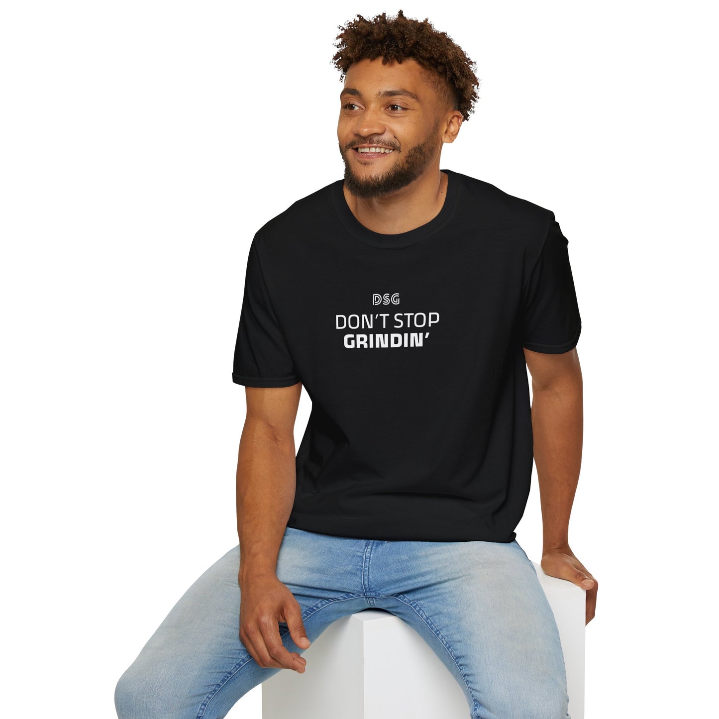 "Don't Stop Grindin'" Softstyle T-Shirt - Cozy Casual Wear, Cute Graphic Tee, Everyday Comfort, Customizable Gift, Perfect for Summer