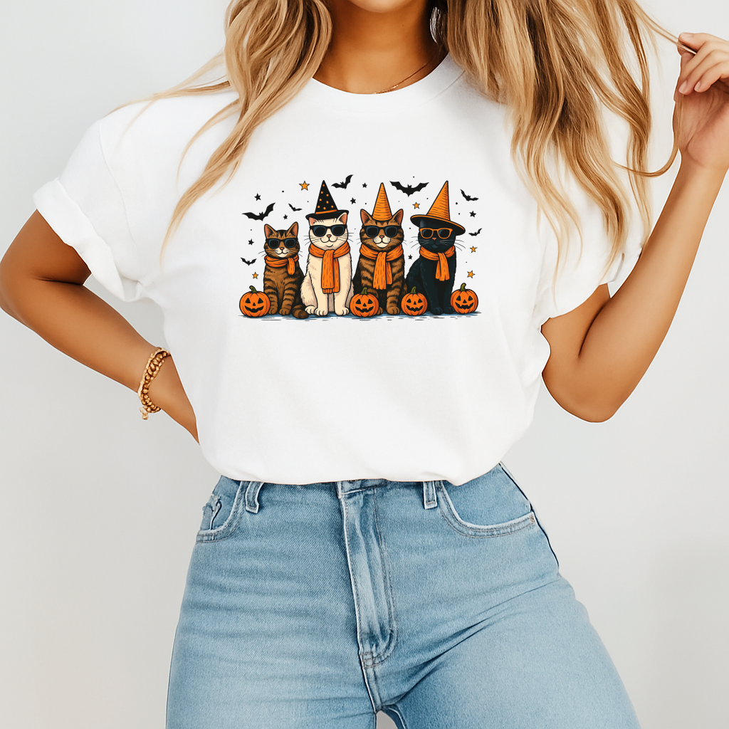 Cat Halloween T-shirt, Halloween Gifts, Gift for her, Cat Mom T-shirt,
