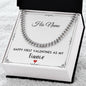Personalized Happy 1st Valentines As My Fiance Gift - Cuban Link Chain
