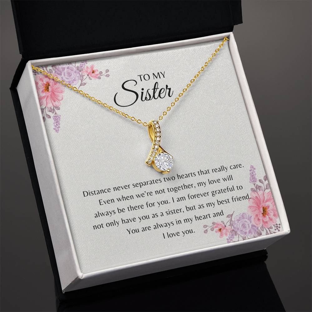 To My Sister - Alluring Beauty Necklace (Yellow and White Gold Variants