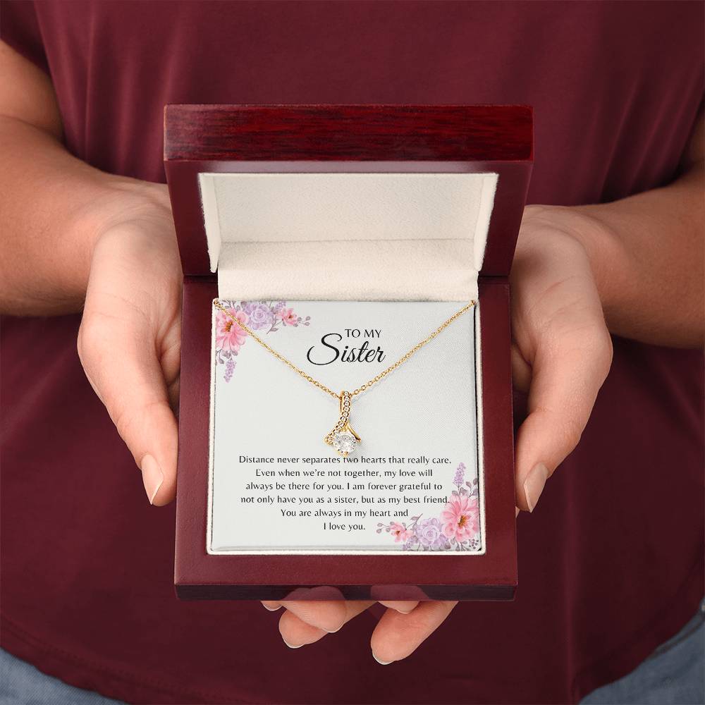 To My Sister - Alluring Beauty Necklace (Yellow and White Gold Variants