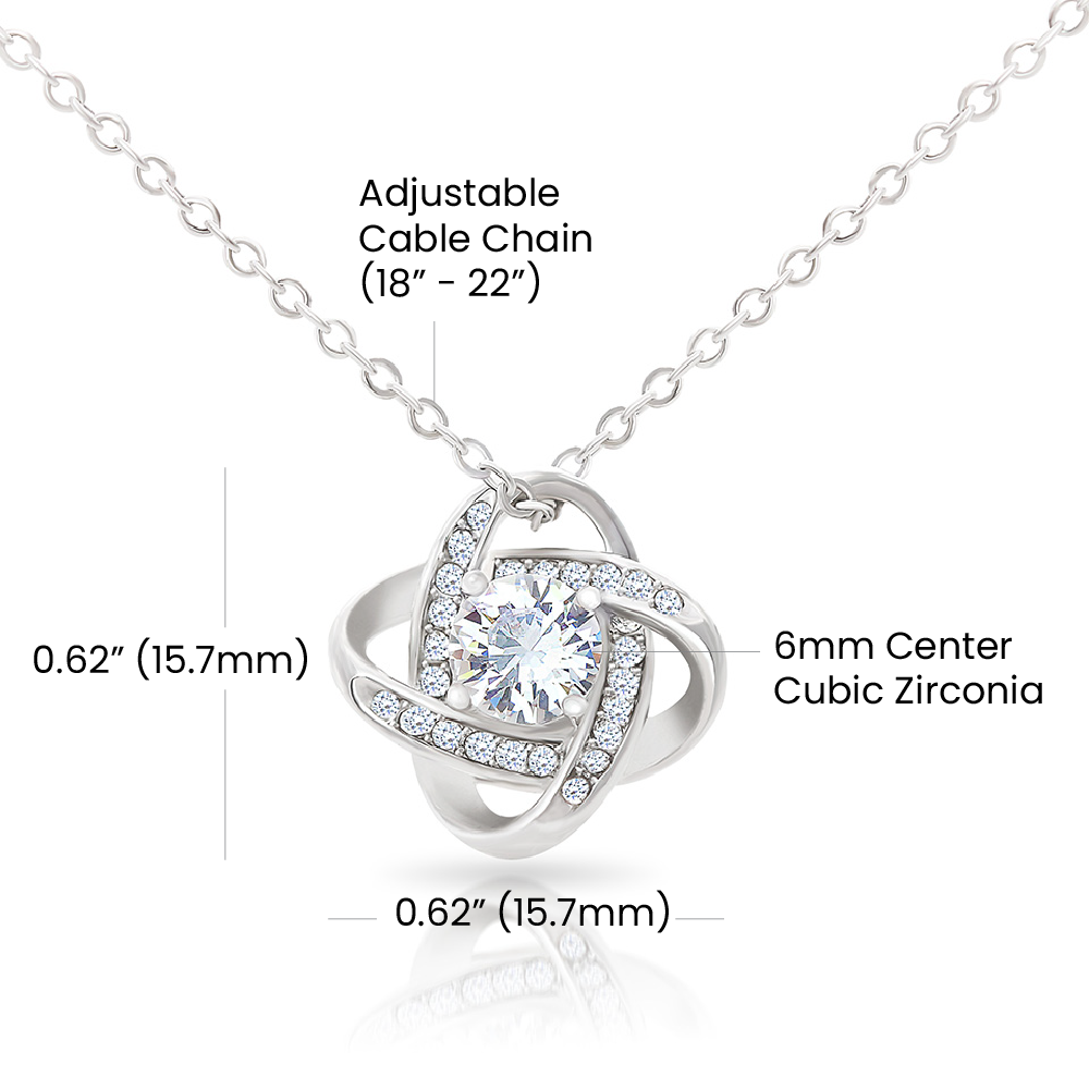 To My Beautiful Valentine Necklace - Love Knot Necklace Gift(Yellow and White Gold Variants)