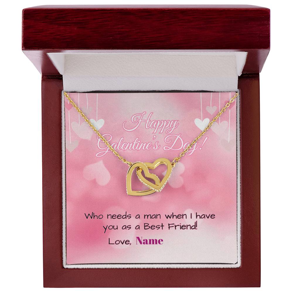 Galentine's Day Necklace Gift - Interlocking Hearts Necklace