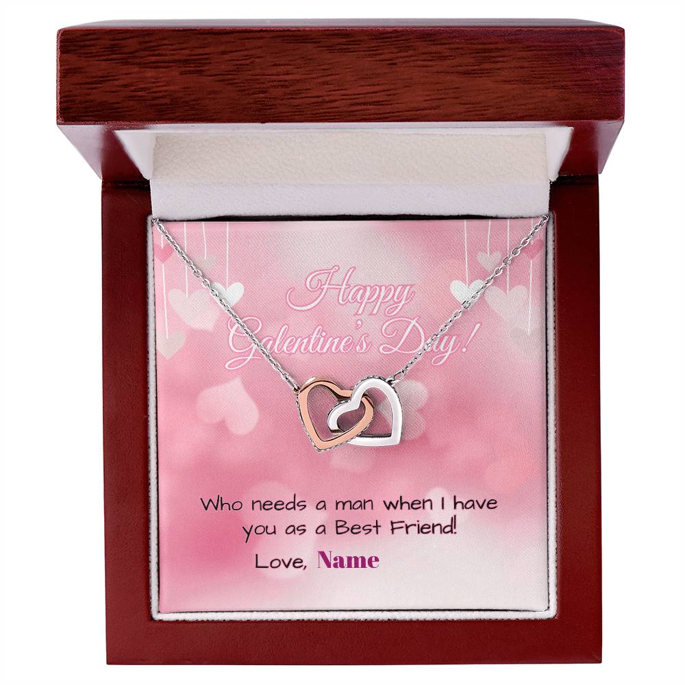 Galentine's Day Necklace Gift - Interlocking Hearts Necklace