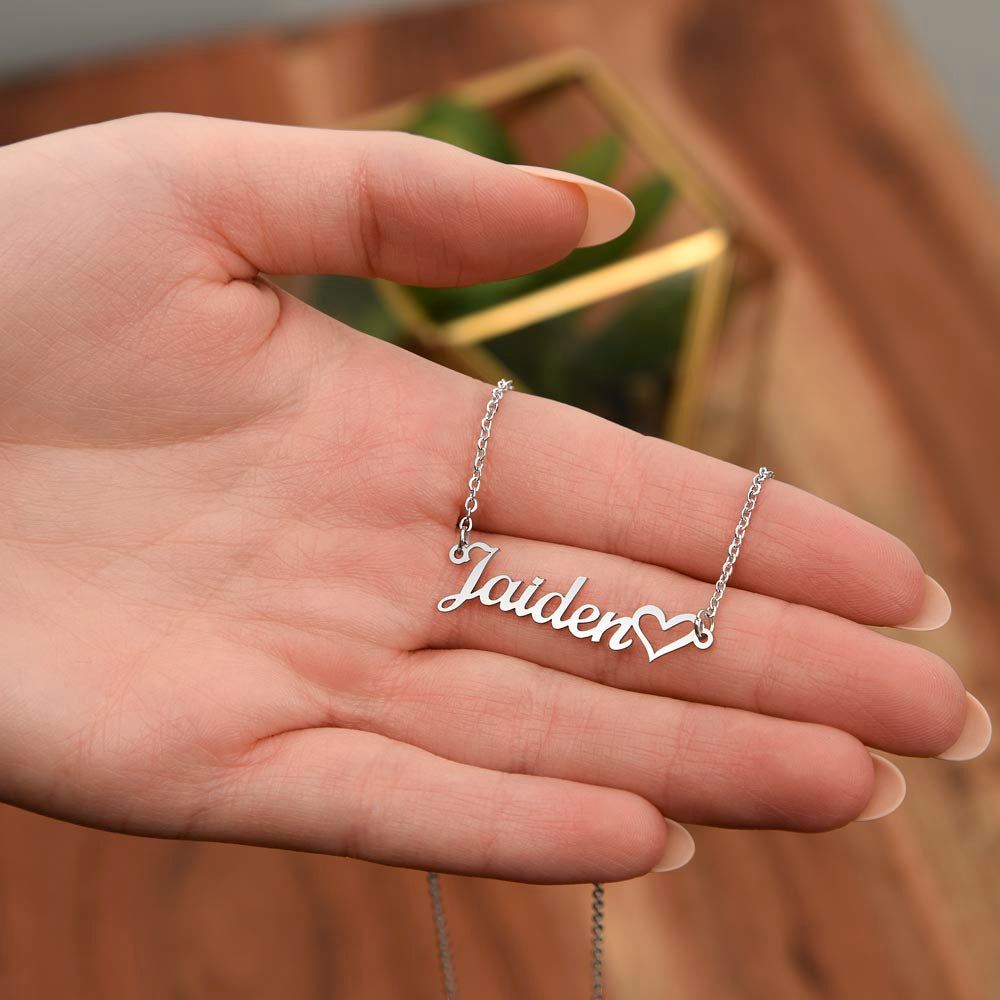 Valentines day necklace for Fiance - Heart Name Necklace