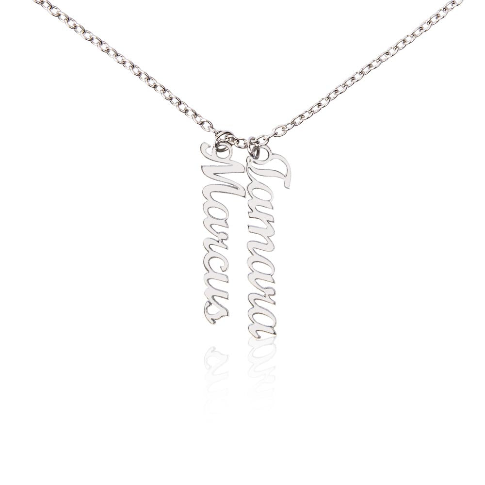 To Our Grandma Necklace gift from grandchildren - Multi Vertical Name Necklace with a message card