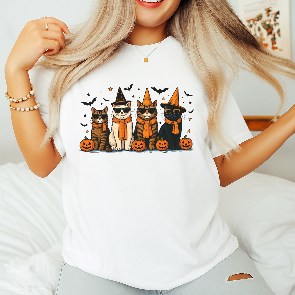 Cat Halloween T-shirt, Halloween Gifts, Gift for her, Cat Mom T-shirt,