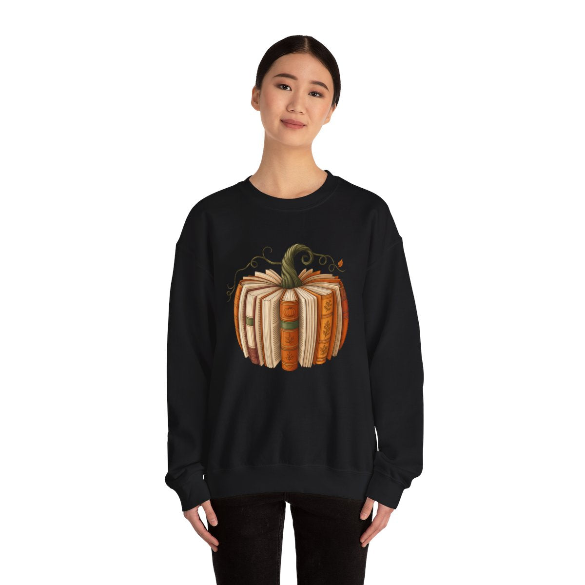 Halloween Pumpkin Sweatshirt, Sweatshirt for readers, Bookworm Sweatshirt, Halloween Sweatshirt, Heavy Blend™ Crewneck Sweatshirt