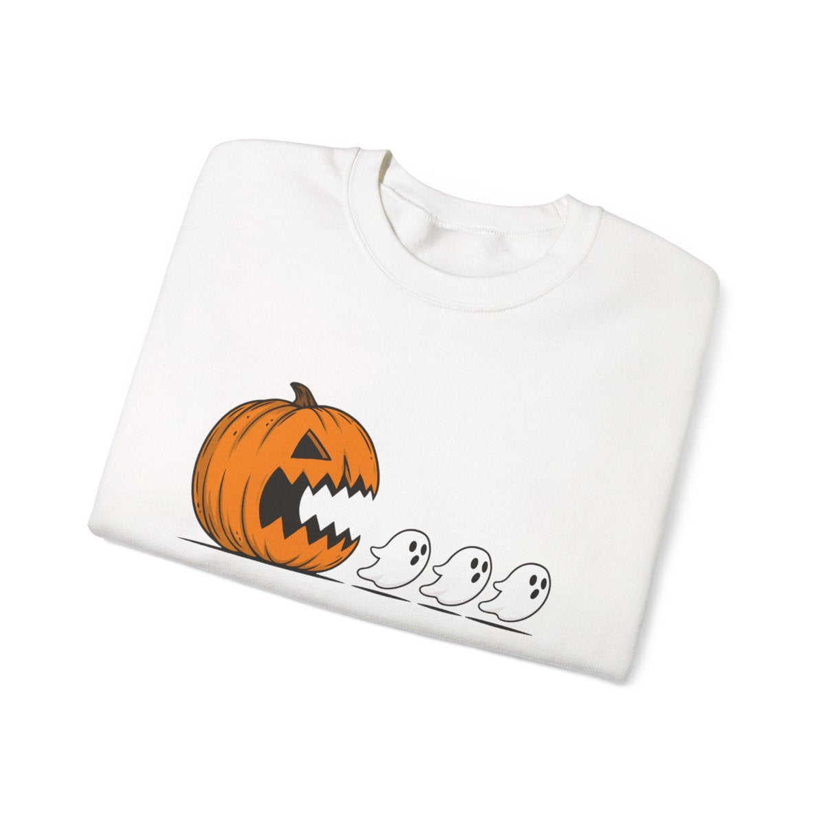 Pumpkin and Ghosts Sweatshirt, Halloween Sweatshirt, Heavy Blend™ Crewneck Sweatshirt