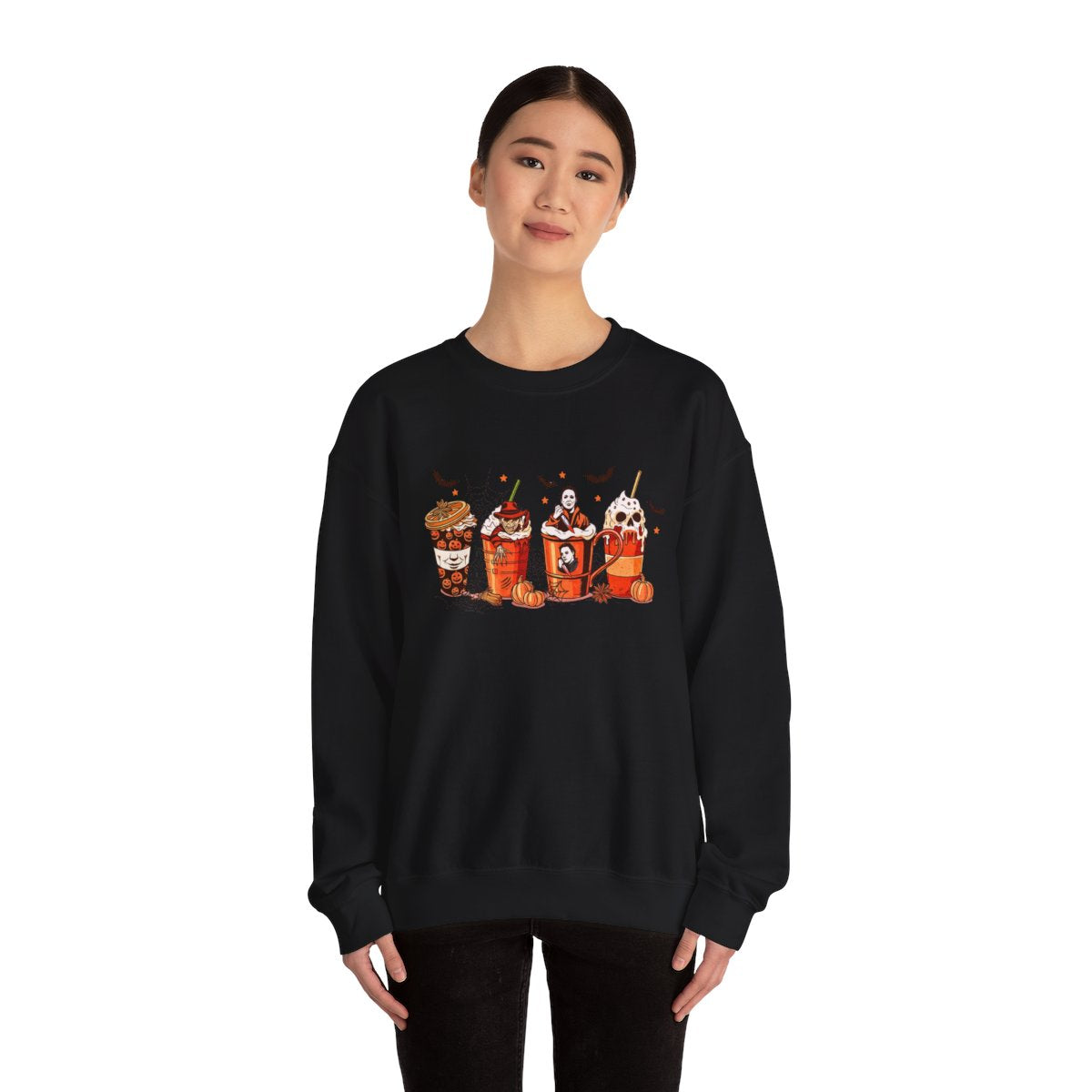 Halloween Coffee Late Sweatshirt, Sweatshirt for readers, Bookworm Sweatshirt, Halloween Sweatshirt, Heavy Blend™ Crewneck Sweatshirt