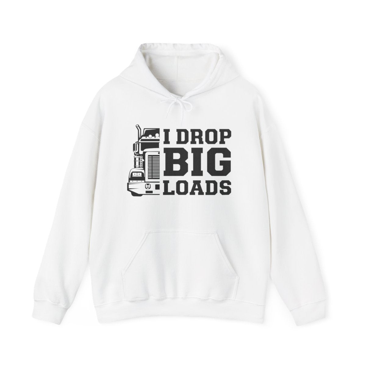 "I DROP BIG LOADS" Heavy Blend™ Hooded Sweatshirt, Trucker Hoodie, Gift for Truck driver