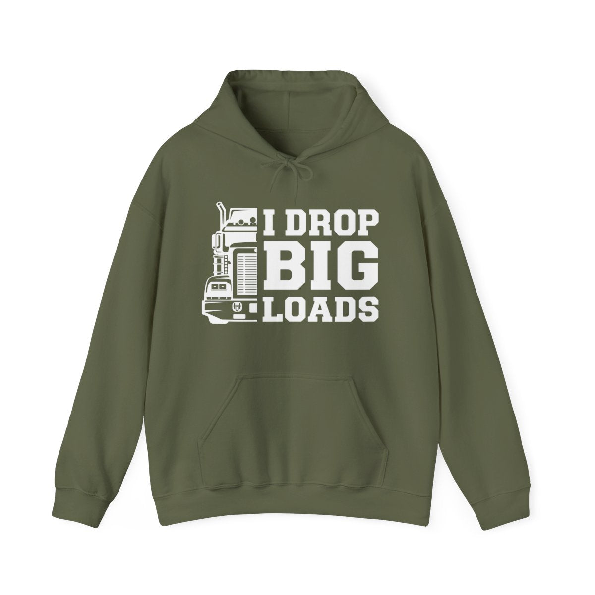 "I DROP BIG LOADS" Hoodie, Heavy Blend™ Hooded Sweatshirt, Trucker Hoodie, Gift for Truck Driver