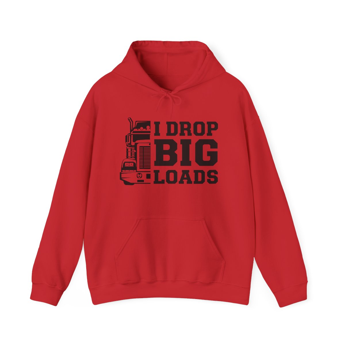 "I DROP BIG LOADS" Heavy Blend™ Hooded Sweatshirt, Trucker Hoodie, Gift for Truck driver
