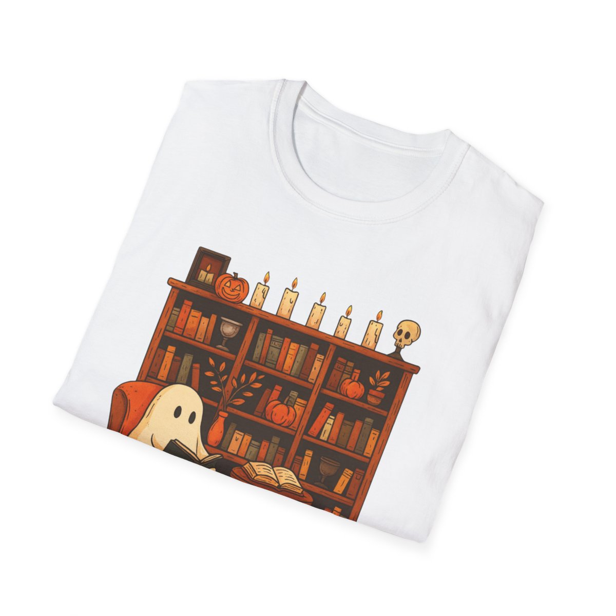 Retro Ghost Reading Books T-shirt, Librarian Ghost Halloween, Halloween Teacher T-shirt