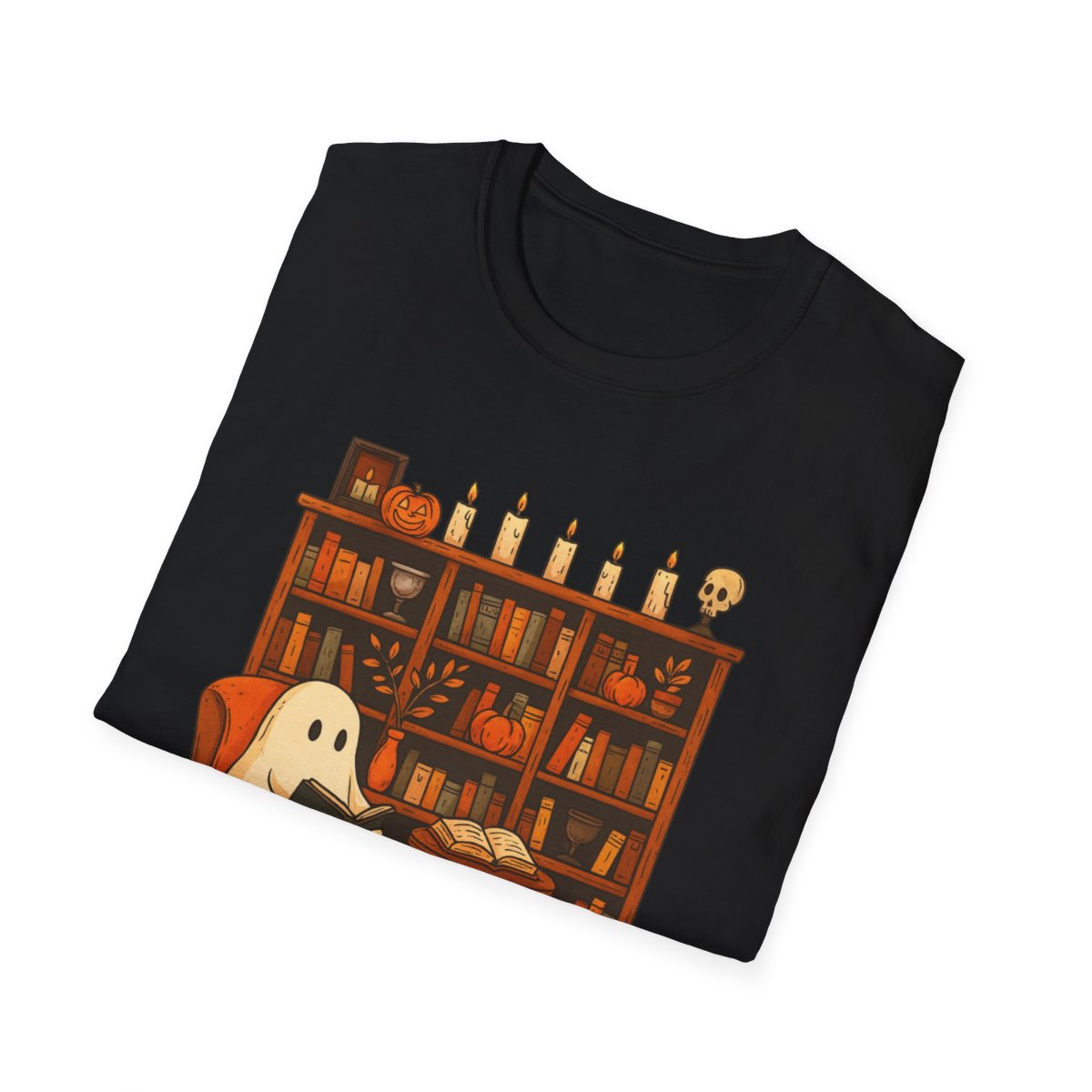 Retro Ghost Reading Books T-shirt, Librarian Ghost Halloween, Halloween Teacher T-shirt