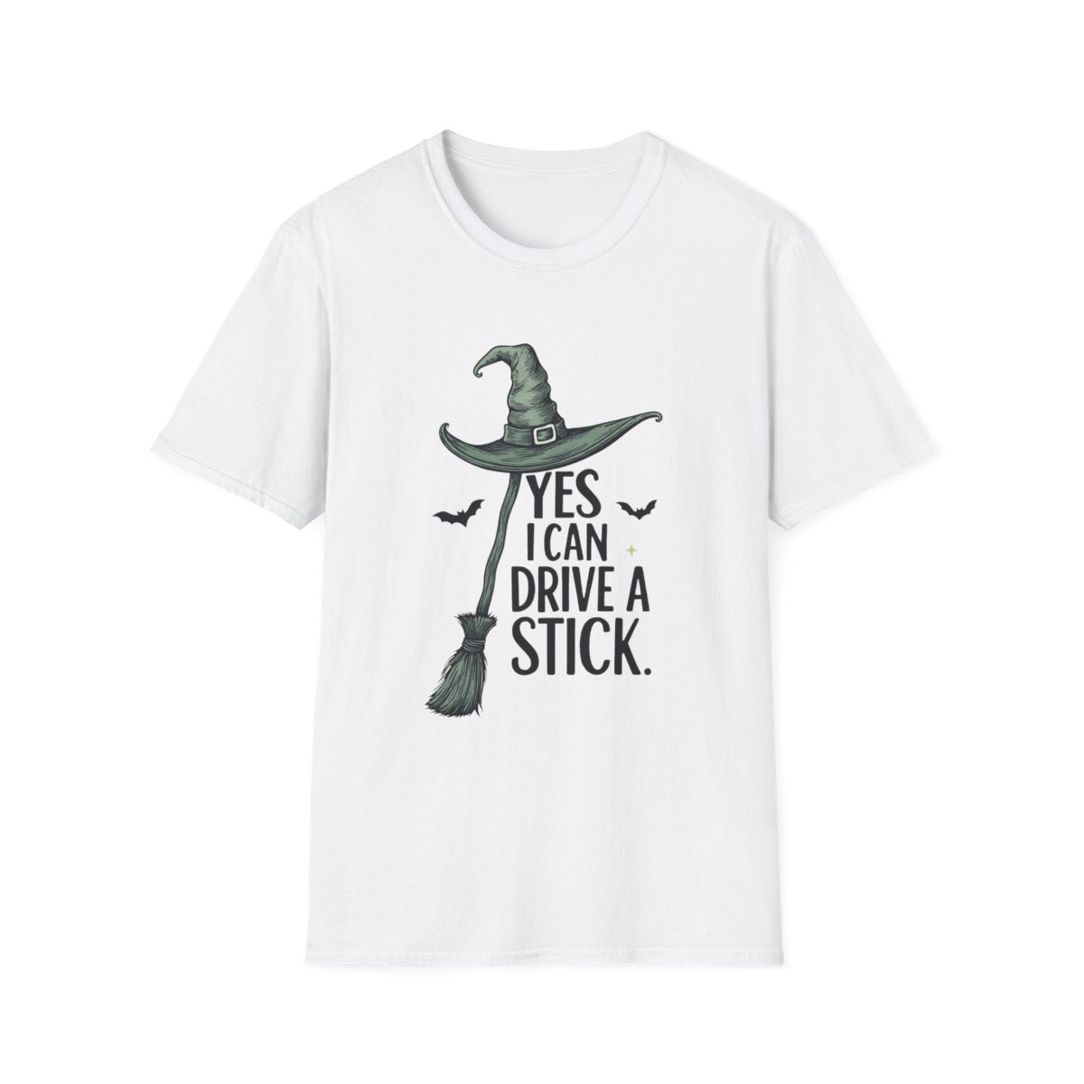 Funny Halloween T-shirt, Yes I can Drive A Stick T-shirt, Unisex Softstyle T-Shirt