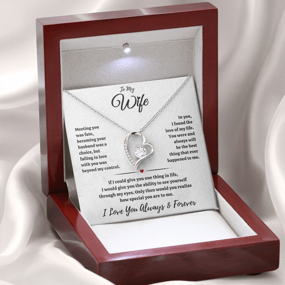 To My Wife Necklace , Wife Gift Necklace for Women, Forever Love Necklace