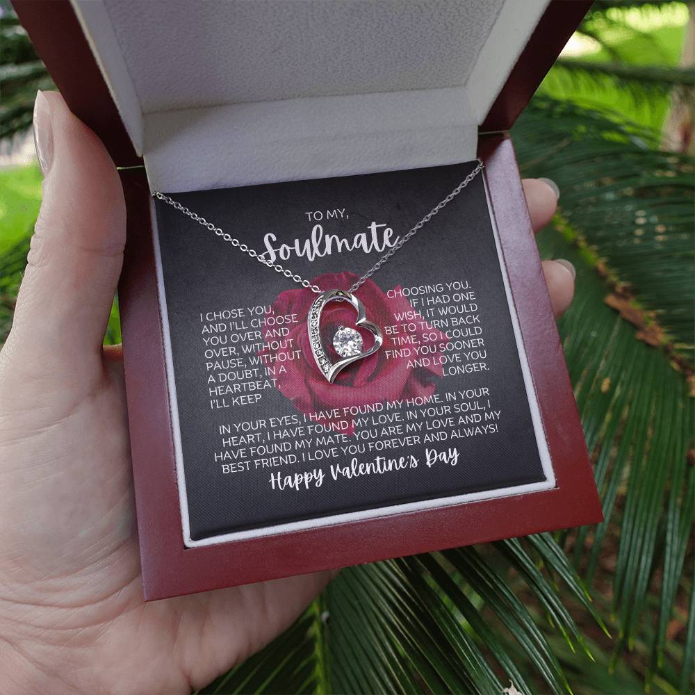 To My Soulmate, Valentines Day Nekcklace - Forever Love Necklace Gift