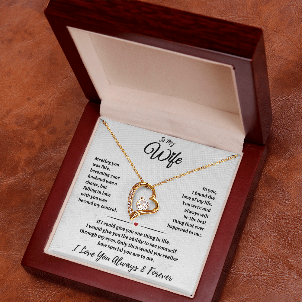 To My Wife Necklace , Wife Gift Necklace for Women, Forever Love Necklace