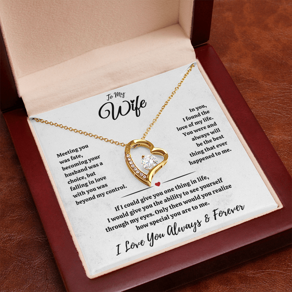 To My Wife Necklace , Wife Gift Necklace for Women, Forever Love Necklace