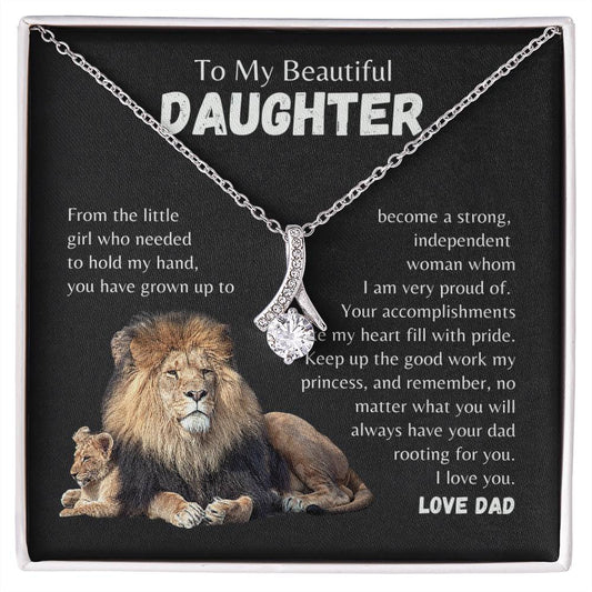 To My Beautiful Daughter From Dad Gift | Alluring Beauty Necklace