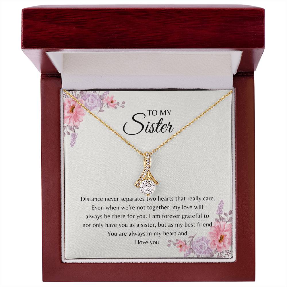 To My Sister - Alluring Beauty Necklace (Yellow and White Gold Variants