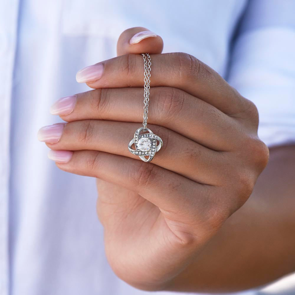 To My Beautiful Valentine Necklace - Love Knot Necklace Gift(Yellow and White Gold Variants)