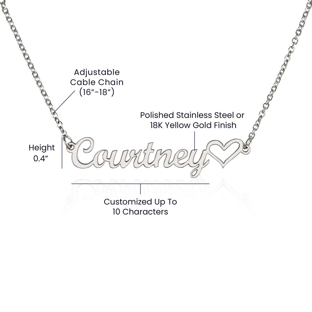 Valentines day necklace for Fiance - Heart Name Necklace