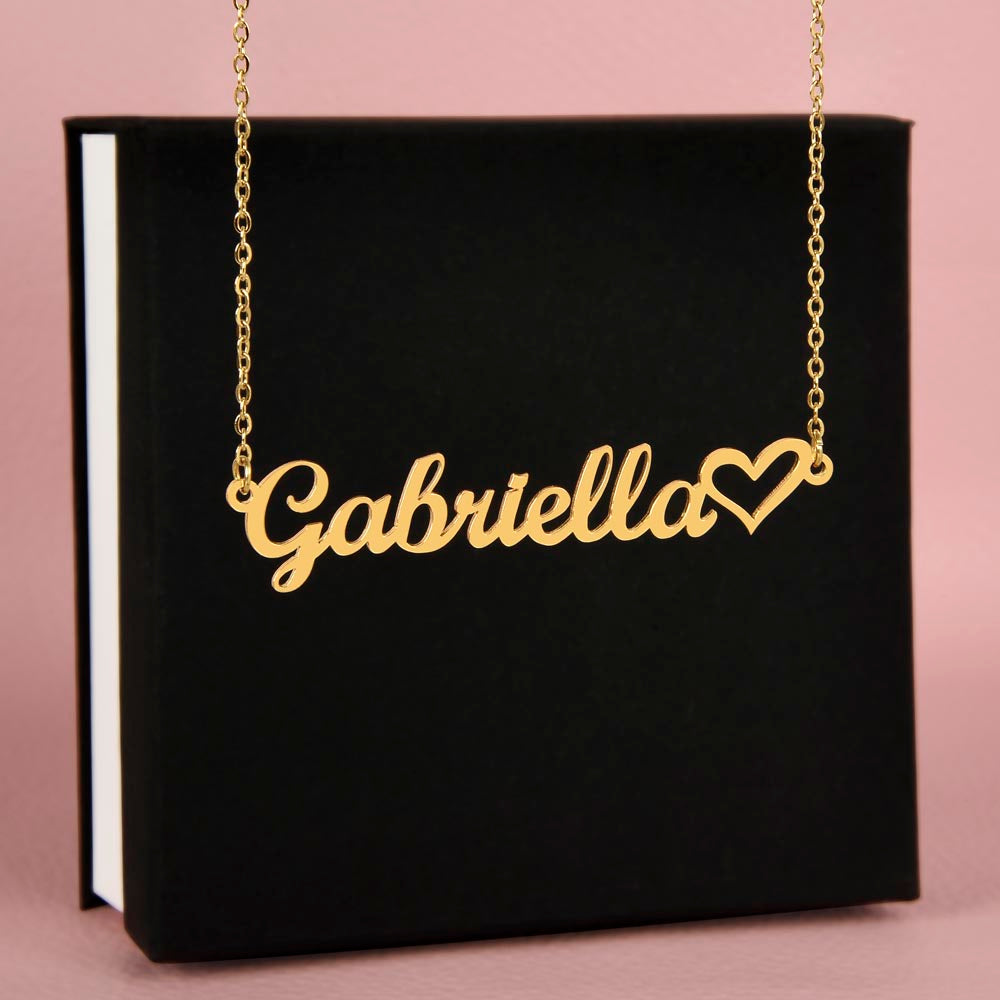 Valentines day necklace for Fiance - Heart Name Necklace
