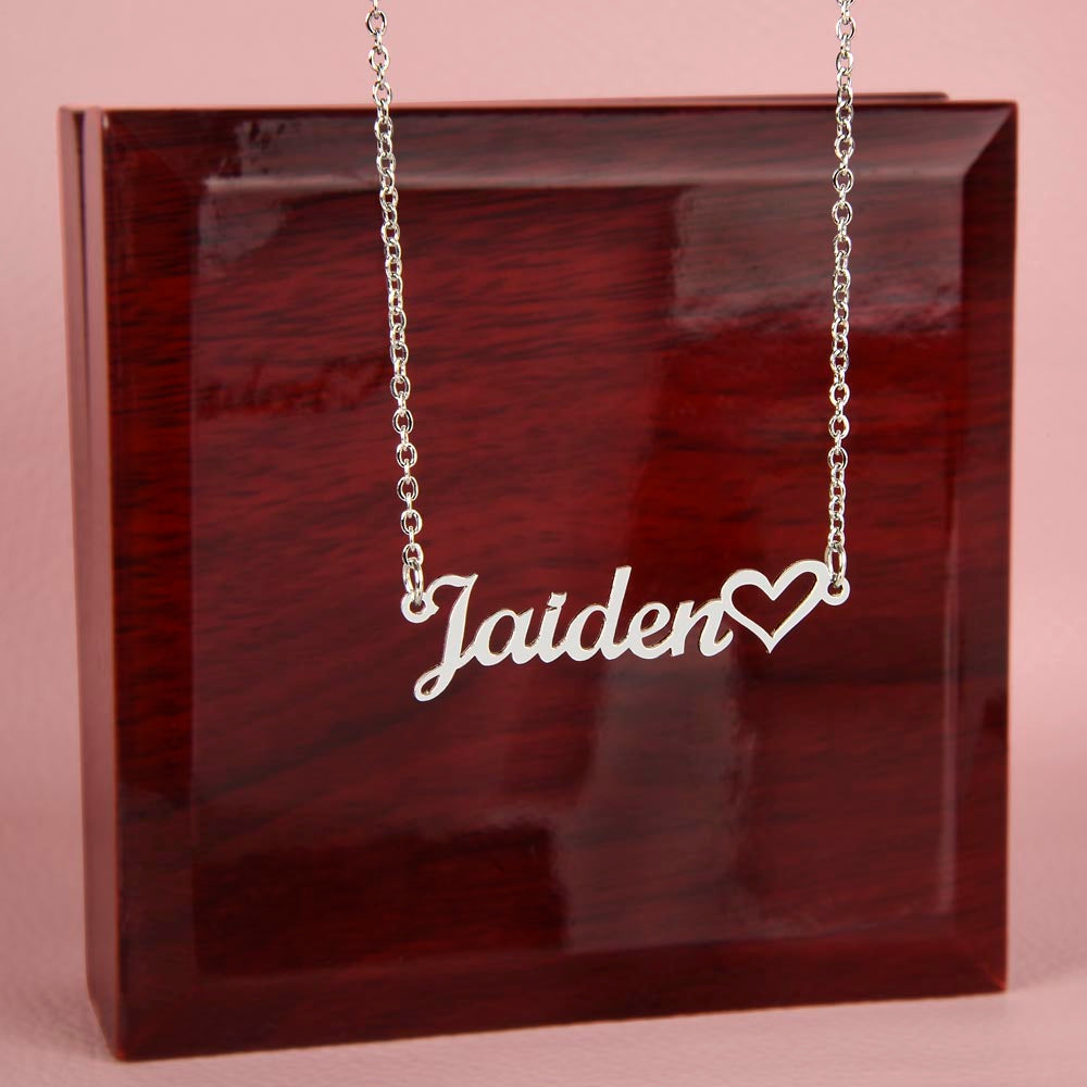 Valentines day necklace for Fiance - Heart Name Necklace