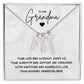 To Our Grandma Necklace gift from grandchildren  - Multi Vertical Name Necklace with a message card