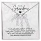 To Our Grandma Necklace gift from grandchildren  - Multi Vertical Name Necklace with a message card