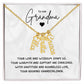 To Our Grandma Necklace gift from grandchildren  - Multi Vertical Name Necklace with a message card