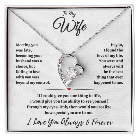 To My Wife Necklace , Wife Gift Necklace for Women, Forever Love Necklace