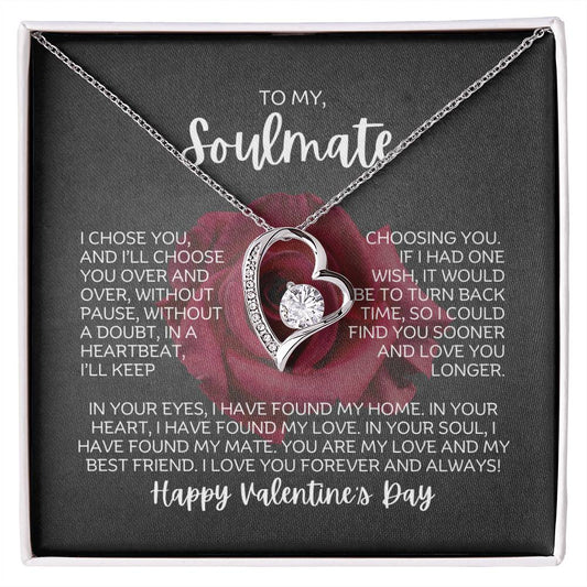To My Soulmate, Valentines Day Nekcklace - Forever Love Necklace Gift