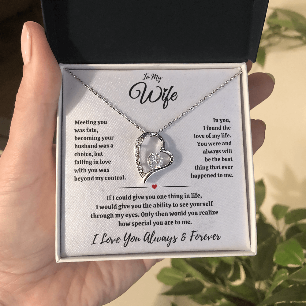 To My Wife Necklace , Wife Gift Necklace for Women, Forever Love Necklace