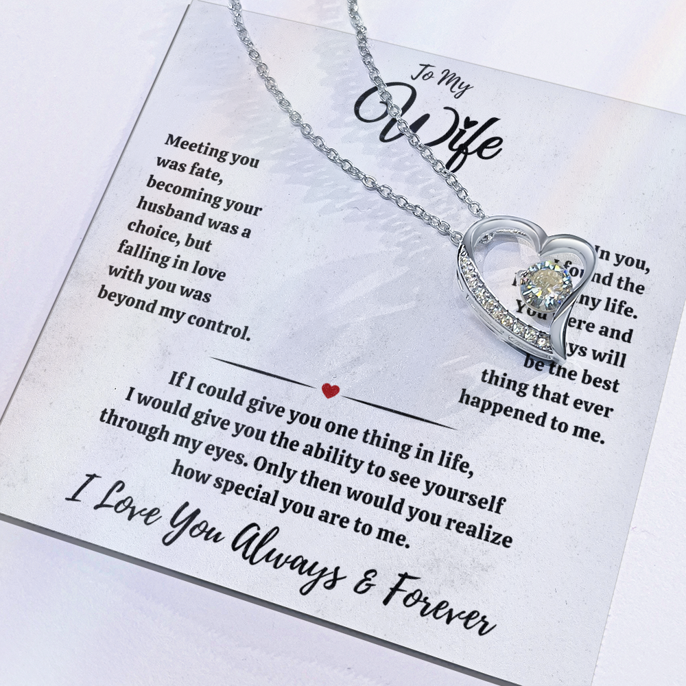 To My Wife Necklace , Wife Gift Necklace for Women, Forever Love Necklace
