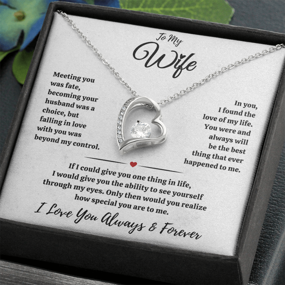 To My Wife Necklace , Wife Gift Necklace for Women, Forever Love Necklace