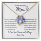 To My Beautiful Mom Gift-From Son, Forever Love Necklace, Mother's Day, Birthday, Celebration, Gift for Mom