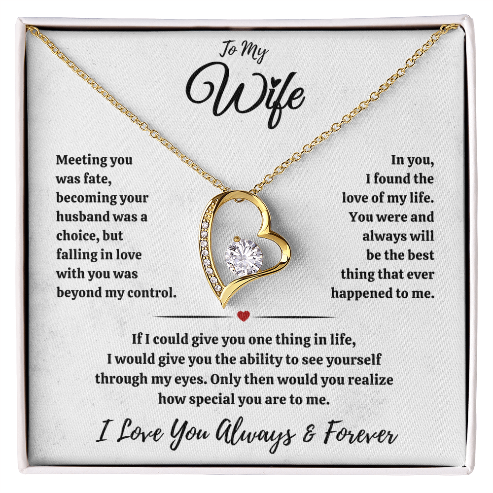 To My Wife Necklace , Wife Gift Necklace for Women, Forever Love Necklace