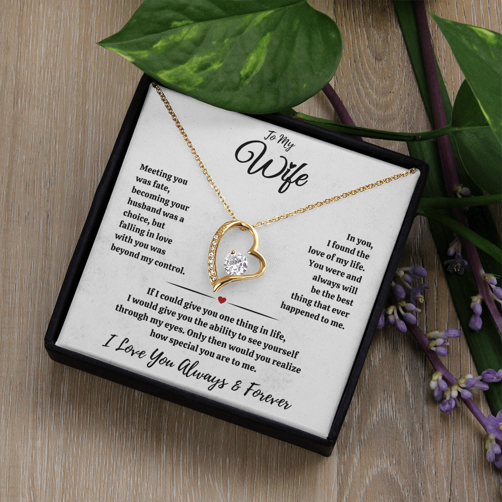 To My Wife Necklace , Wife Gift Necklace for Women, Forever Love Necklace