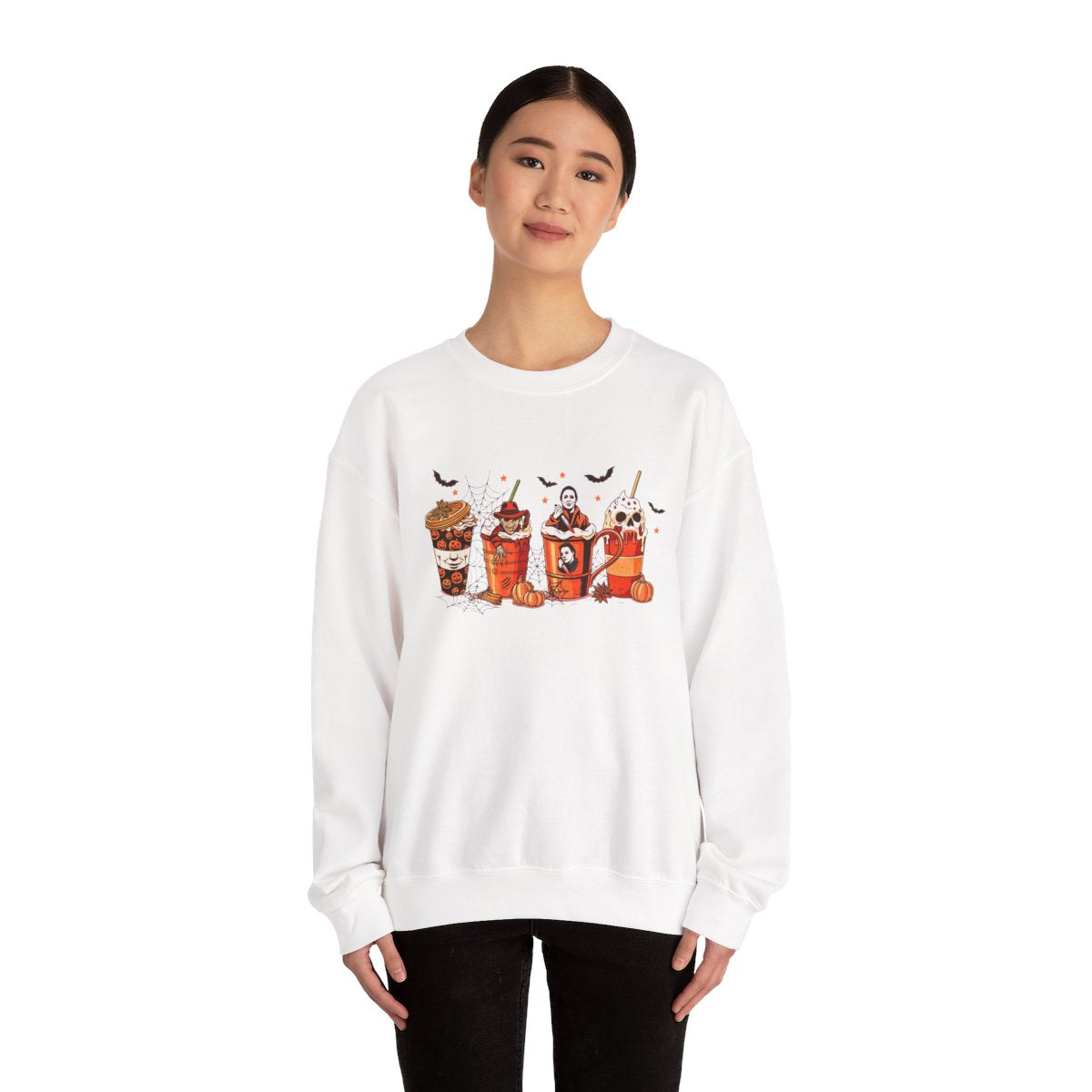 Halloween Coffee Late Sweatshirt, Sweatshirt for readers, Bookworm Sweatshirt, Halloween Sweatshirt, Heavy Blend™ Crewneck Sweatshirt