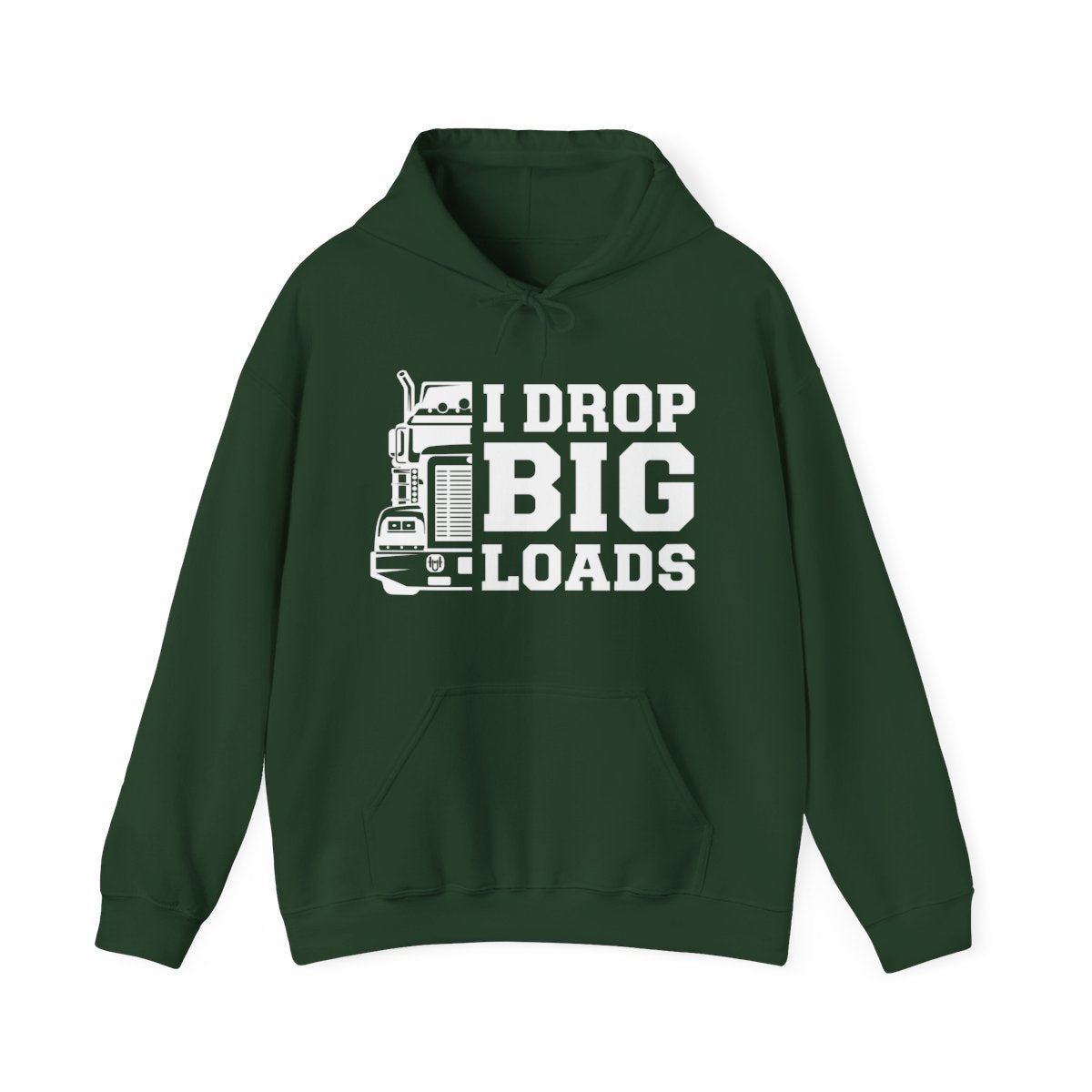 "I DROP BIG LOADS" Hoodie,  Heavy Blend™ Hooded Sweatshirt, Trucker Hoodie, Gift for Truck Driver