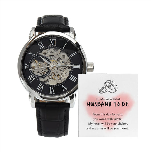 Gift for Husband-to-be | Men's Openwork Watch + MC