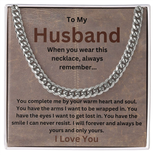 To My Husband | Cuban Link Chain Gift for Him | Birthday | Anniversary