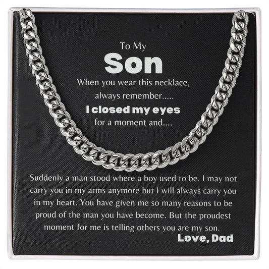 Gift For Son from Dad | Cuban Link Chain Gift