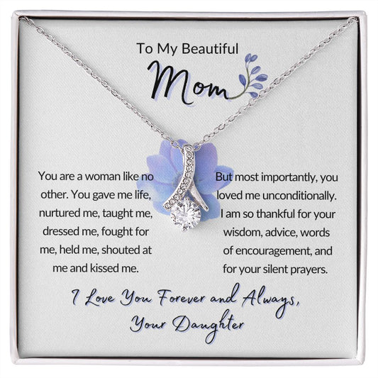 To My Beautiful Mom Gift | Alluring Beauty Necklace