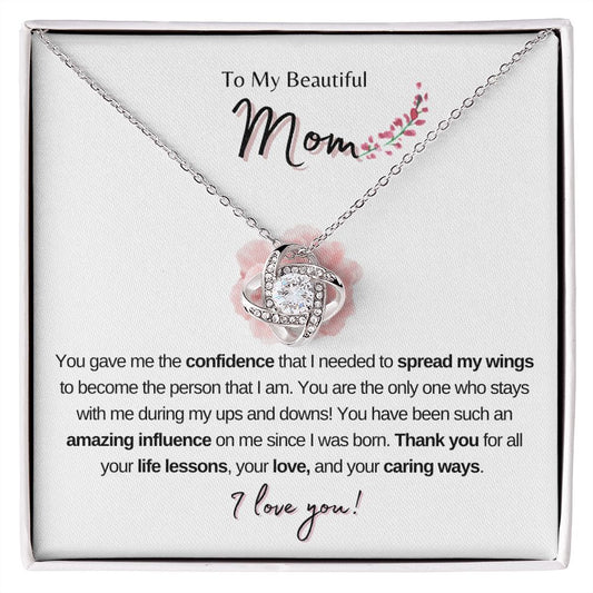 To My Beautiful Mom Gift | Mother's Day Gift | Birthday Gift | Love Knot Necklace