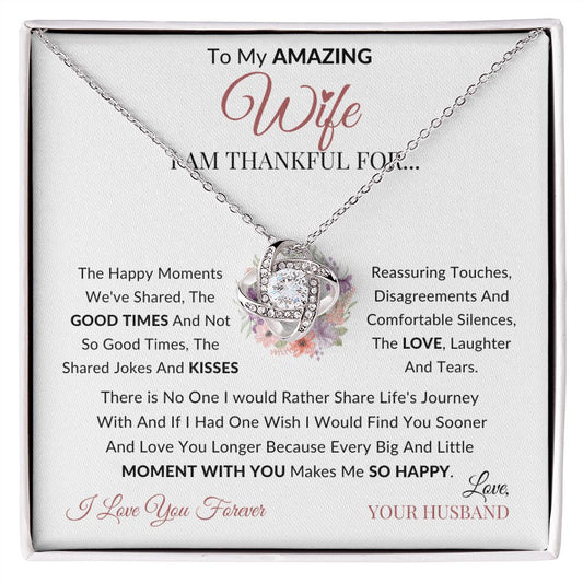 To My Amazing Wife Love Knot Necklace