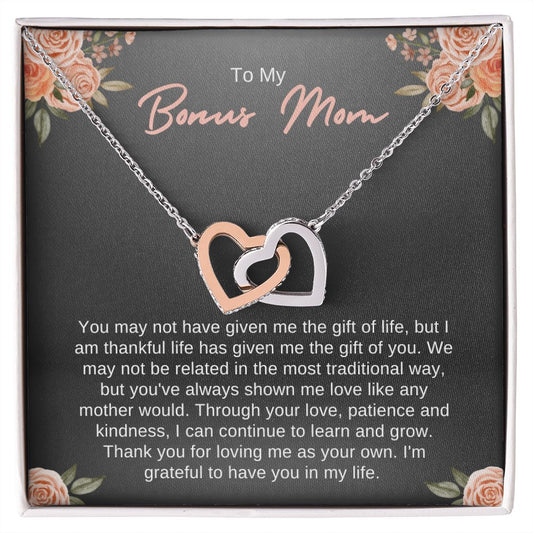 To my Bonus Mom Gift | Interlocking Hearts Necklace